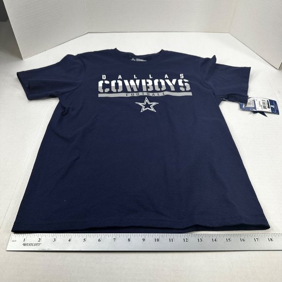 Dallas Cowboys Youth Large 16-18 Tee Shirt Short Sleeve Blue New With Tags - Picture 11 of 13